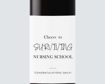 Nurse gift |Nurse Graduation Gift |Nursing Milestone Wine Labels | Nursing Graduation Gift Label | Passing the Nclex | Gift for RN or LPN