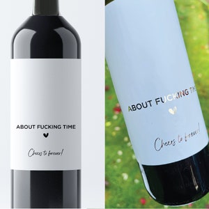 Étiquette de vin de fiançailles personnalisée, Se mariera bien avec un mariage, Cadeau de fiançailles, Cadeau de fiançailles pour les couples, Cadeau pour la mariée, Cadeau pour les couples, Vin