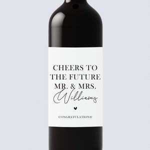 Étiquette de vin de fiançailles, cadeau de fiançailles, se marie bien avec des fiançailles, cadeau de fiançailles pour un couple, cadeau pour elle, carte de fiançailles, cadeau de mariée