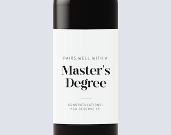 Master‘s Degree Graduation wine label, Graduation Gift/Nurse Gift for Women/College Graduation Gift for Him, Graduation Wine Labels