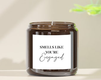 Smells like you're Engaged, Pairs well with getting married, Engagement Candle label, Engagement gift for couples, gift for her, bride gift