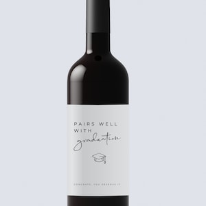 Félicitations Grad, Étiquette de vin de graduation, Cadeau de graduation, Cadeau de graduation drôle, Cadeau pour elle, classe de 2023, Carte de graduation