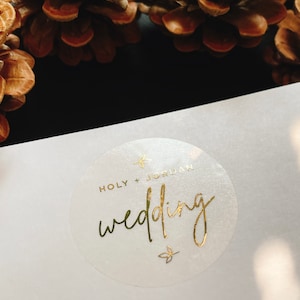 Autocollants de mariage déjoués personnalisés, autocollants de mariage minimalistes, sceaux d'enveloppe de mariage, autocollants de feuille de faveur de mariage, feuille d'or rose,