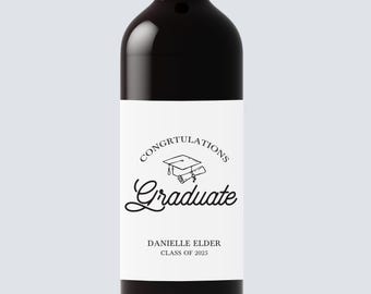 Personalized Graduation Wine Label, Graduation Gift for Her/him, College Graduation Gifts, Graduate champagne wine label