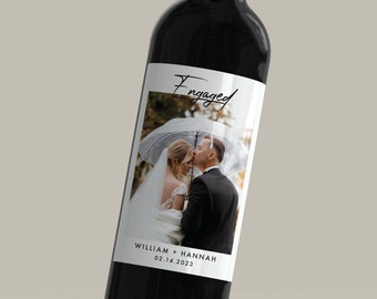 Étiquette de vin photo personnalisée/Étiquette de vin de fiançailles personnalisée/Cadeau de fiançailles/Étiquette de vin de mariage/Cadeau de proposition/Cadeau pour couple/Cadeau d'anniversaire