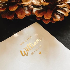 Autocollant de feuille personnalisé, autocollants de mariage personnalisés, autocollants de mariage de script, joints d'enveloppe de mariage, autocollant de faveur de mariage,