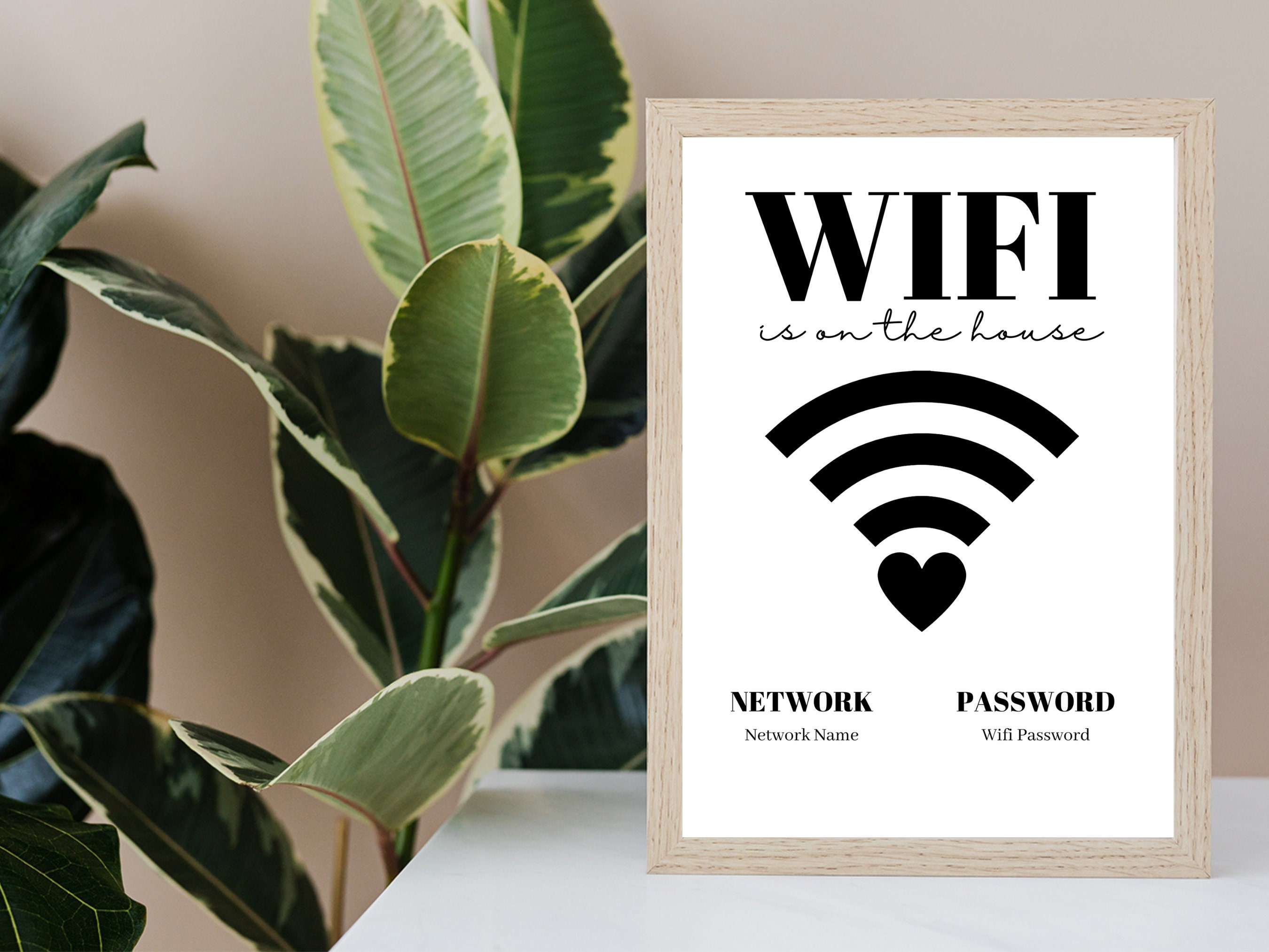 Editable Wifi Information Sign/wifi Info Template/printable Wifi Sign