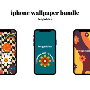 Groovy Retro iPhone Wallpaper Bundle of 3/Aesthetic iPhone Background Wallpapers/Grow Through What You Go Through Wallpaper/Downloadable