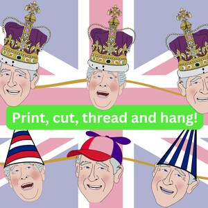 Printable Banner for King Charles Coronation, Coronation bunting, coronation banner, coronation decorations, printable coronation bunting