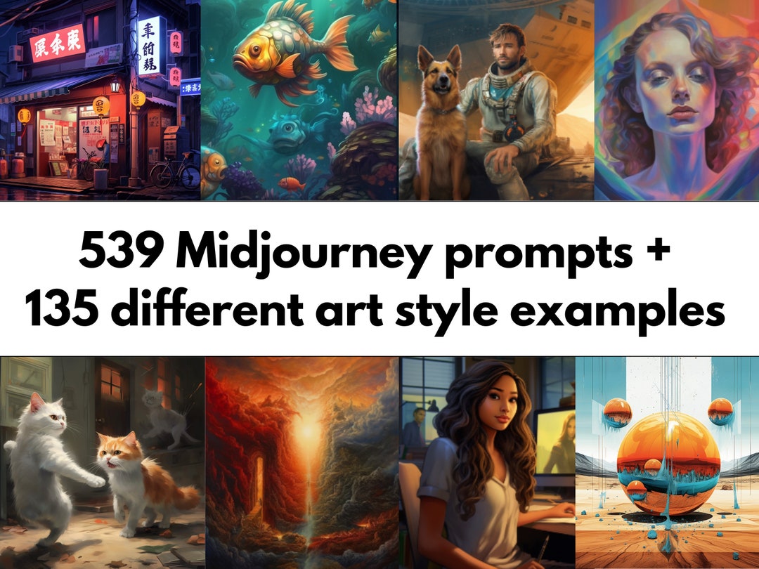 539 Midjourney AI Art Prompts 135 Midjourney Art Style Examples Artwork ...