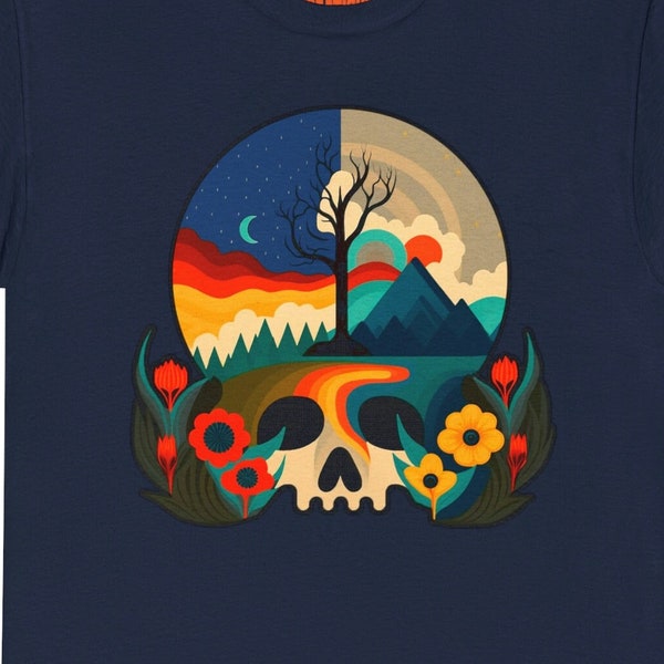 Nature Skull T-Shirt, For Deadheads, Unisex, Hippie-Shirt, Stealie