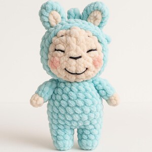 Crochet LabuBu Plush Keychain: Handmade Chenille Yarn Toy