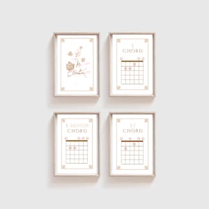 Printable Digital Musician Wall Art - Guitar E Chord Bundle