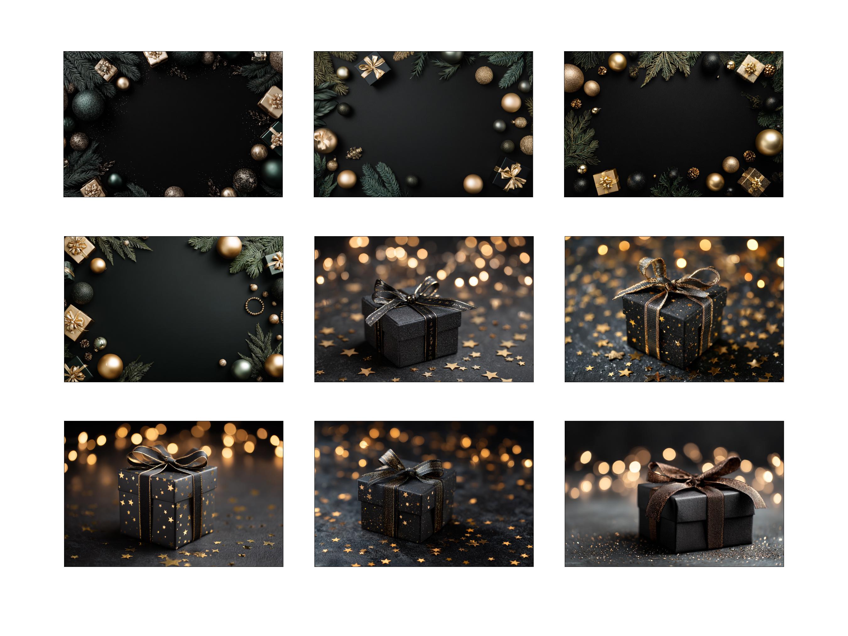 Boxes Backdrops 34 Black Gift Box Backdrops, Perfect for Wedding, Birthday, Special Day ...