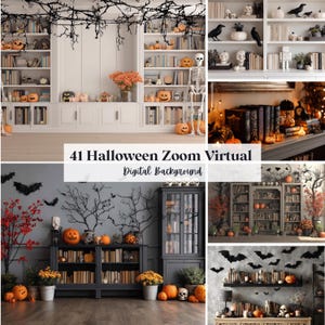 41 Halloween Zoom Virtual Background, Perfect for Textures Backgrounds & Patterns, Instant Download (JPG, PNG), With Commercial Use