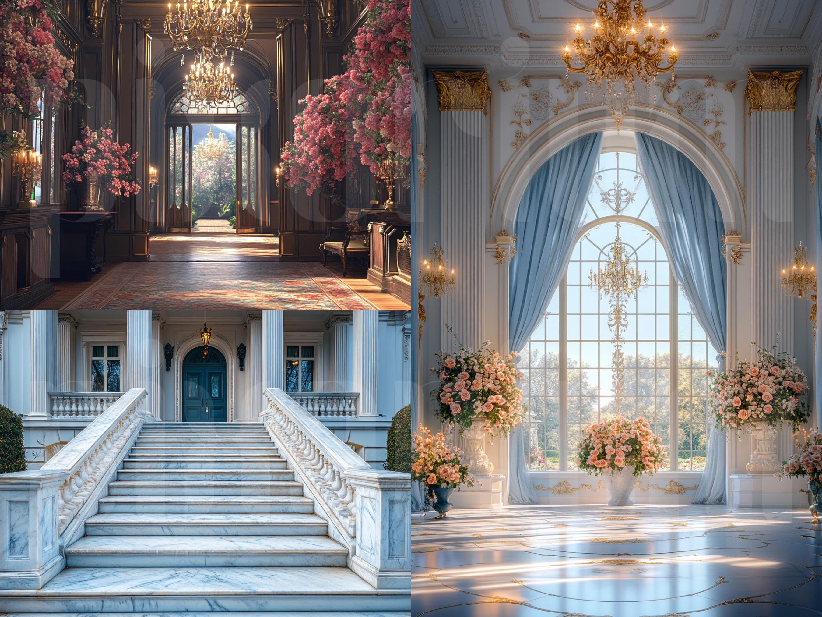 58 Mansion Interiors Digital Backdrops, Perfect for Wedding, Birthday ...