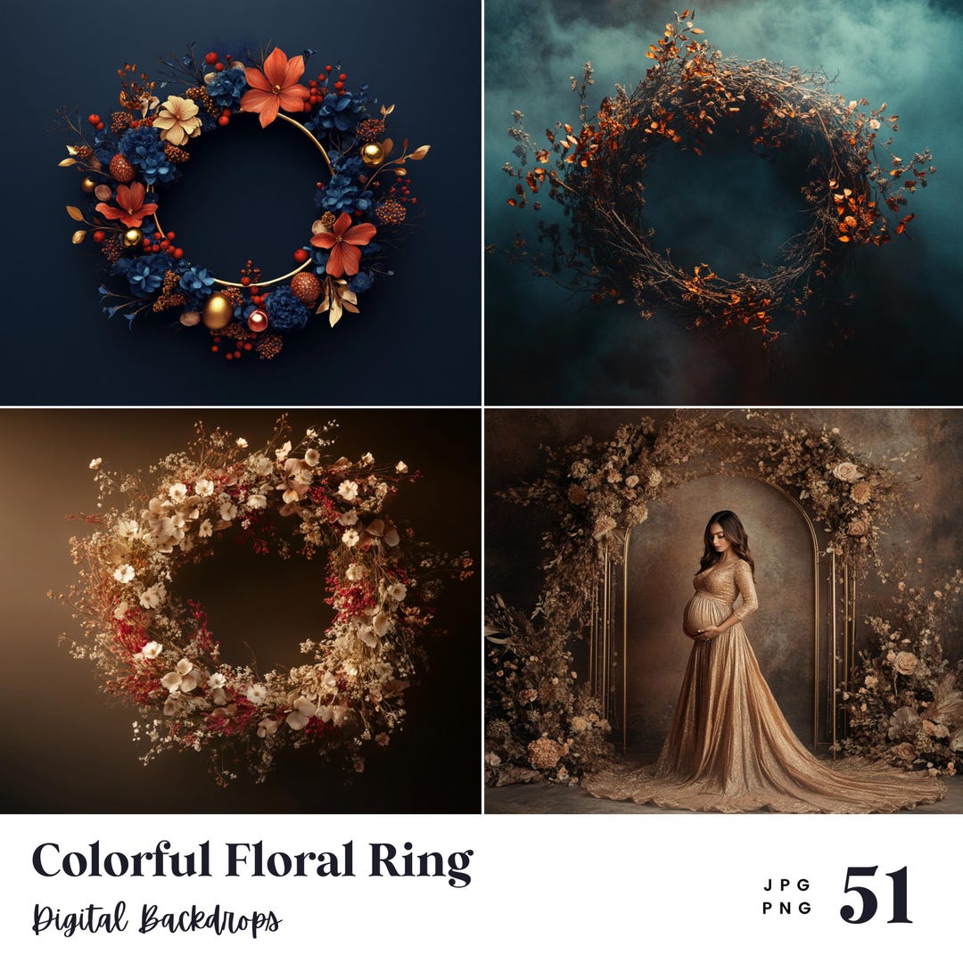 51 Colorful Floral Ring Backdrops, Perfect for Wedding, Birthday ...