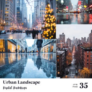 35 Urban Landscape Digital Backdrops, Perfect for Wedding, Birthday, Special Day, Maternity, Background, Overlay, (JPG, PNG Format)