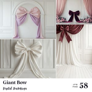 58 Digitale Kulissen mit Riesige Schleife, Perfekt für Hochzeit, Geburtstag, besonderer Tag, Mutterschaft, Hintergrund, Overlay, (JPG, PNG-Format)