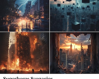 56 superheldenscenario's achtergronden, perfect voor bruiloft, verjaardag, speciale dag, moederschap, achtergrond, overlay (JPG, PNG-indeling)