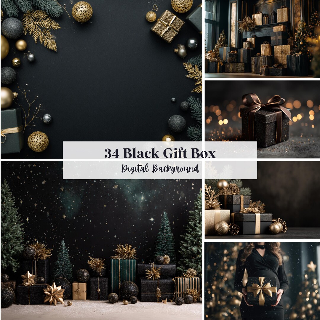 Box Box Backdrop 34 Black Gift Box Backdrops, Perfect for Wedding, Birthday, Special Day ...
