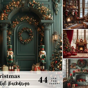 44 Cenários de Natal, Natal com Neve, Perfeitos para Casamento, Aniversário, Dia Especial, Maternidade, Fundo, Sobreposição, (Formato JPG, PNG)