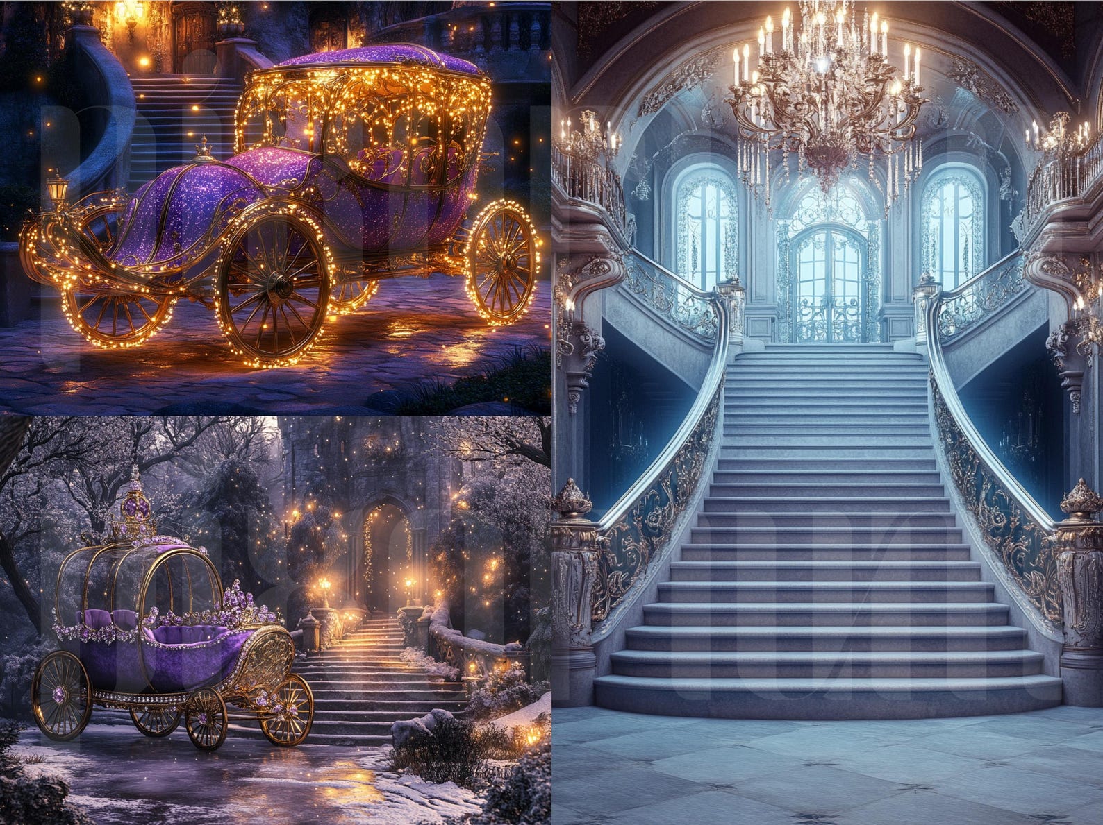 20 Cinderella Dreams Digital Backdrops, Perfect for Wedding, Birthday ...
