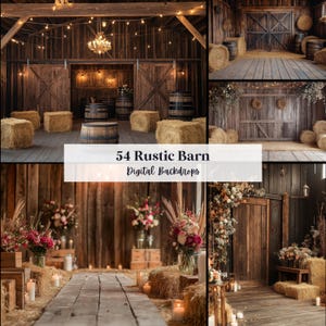 54 Rustic Barn Digital Backdrops, Perfect for Wedding, Birthday, Special Day, Maternity, Background, Overlay, (JPG, PNG Format)