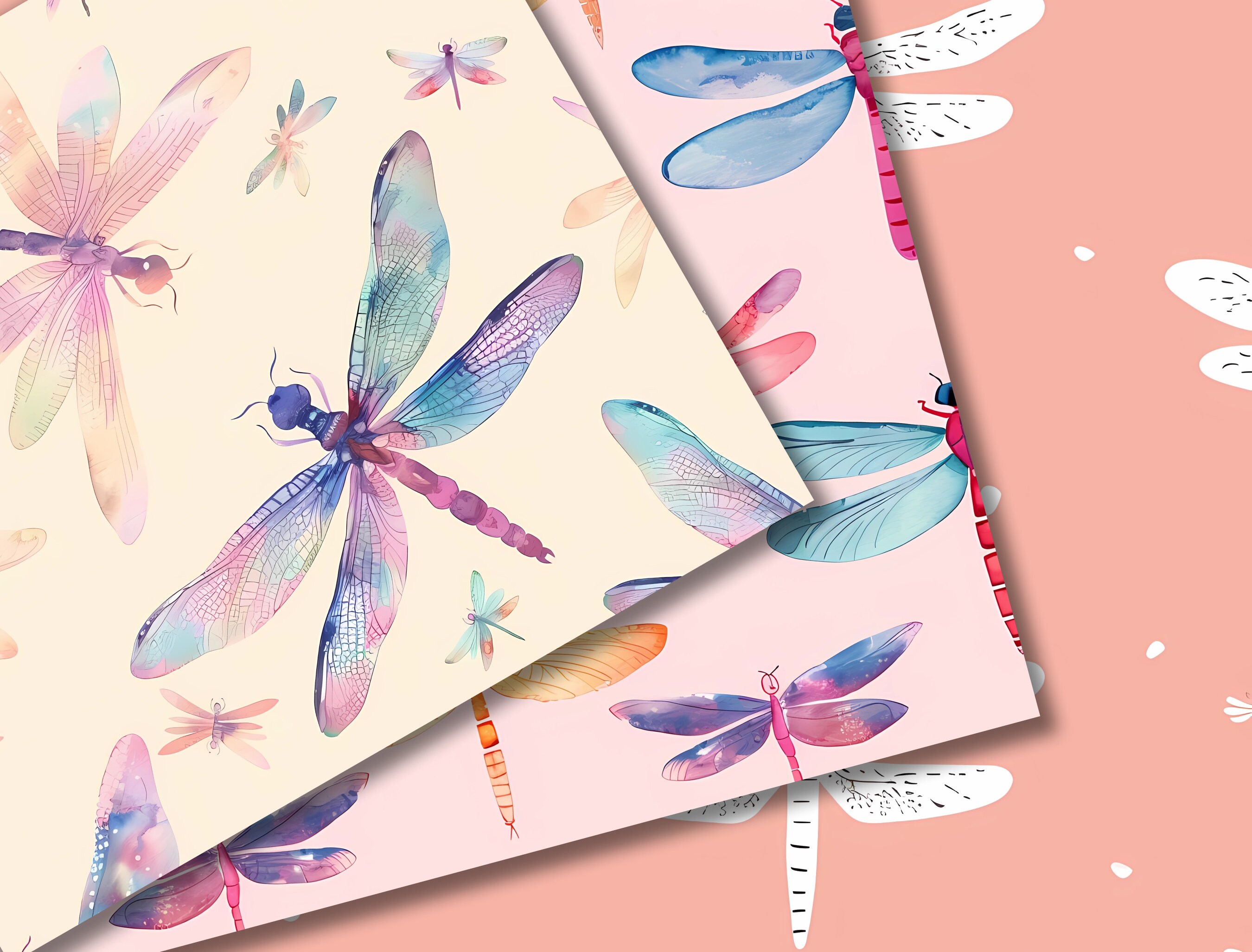 40 Dragonfly Seamless Digital Paper, Perfect for Textures Backgrounds ...