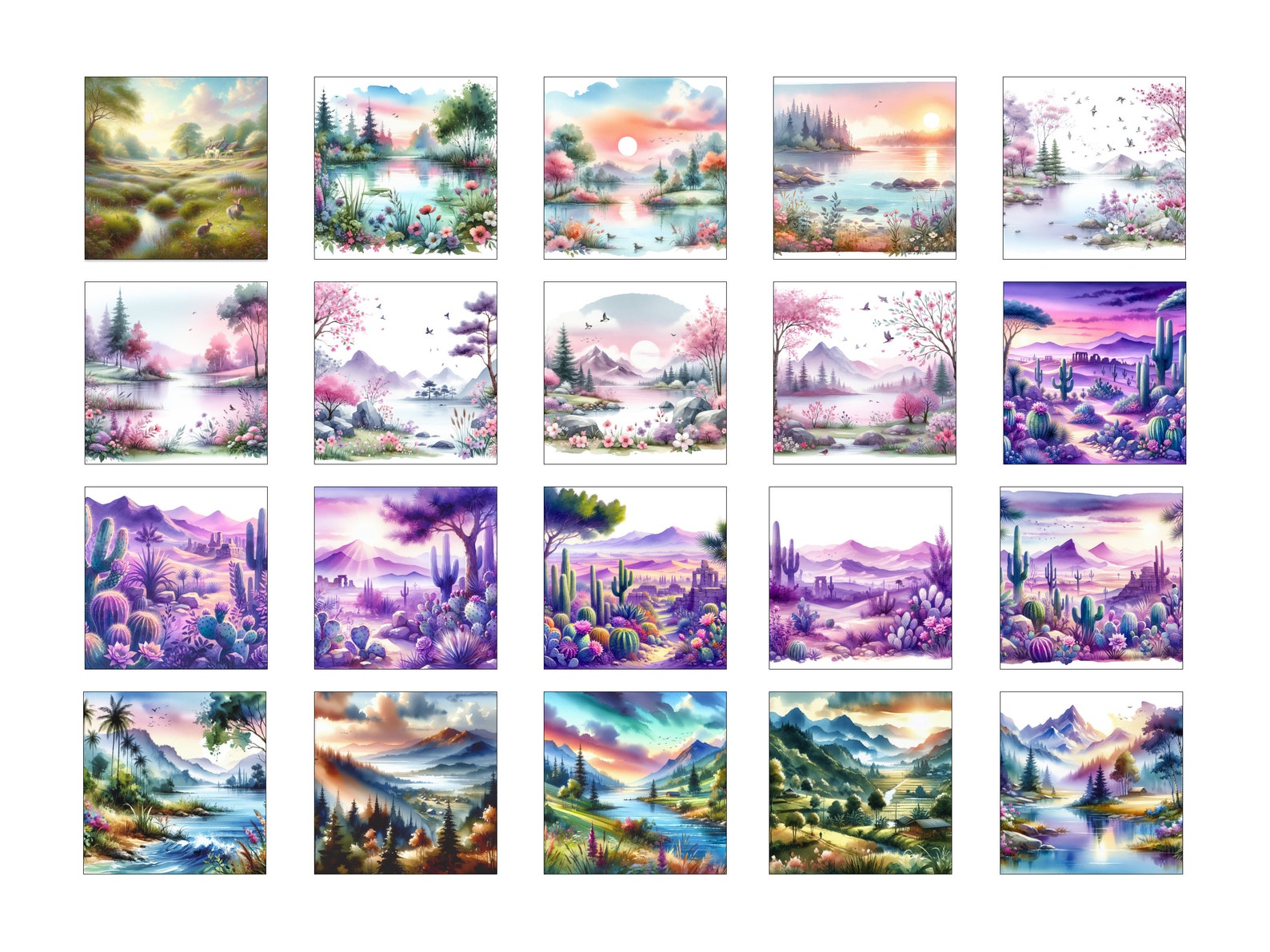 53 Dreamy Landscape Clipart Illustrations, Perfect for Scrapbook ...