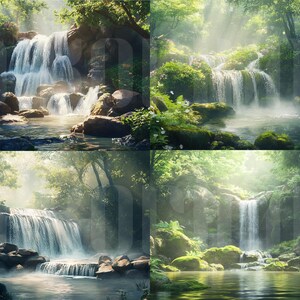 36 Waterfall and Lake Backdrops, Perfect for Wedding, Birthday, Special Day, Maternity, Background, Overlay, (JPG, PNG Format)