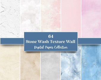 64 Stone Wash Texture Wall Digital Paper, Perfect for Textures Backgrounds & Patterns, Instant Download (JPG, PNG), With Commercial Use