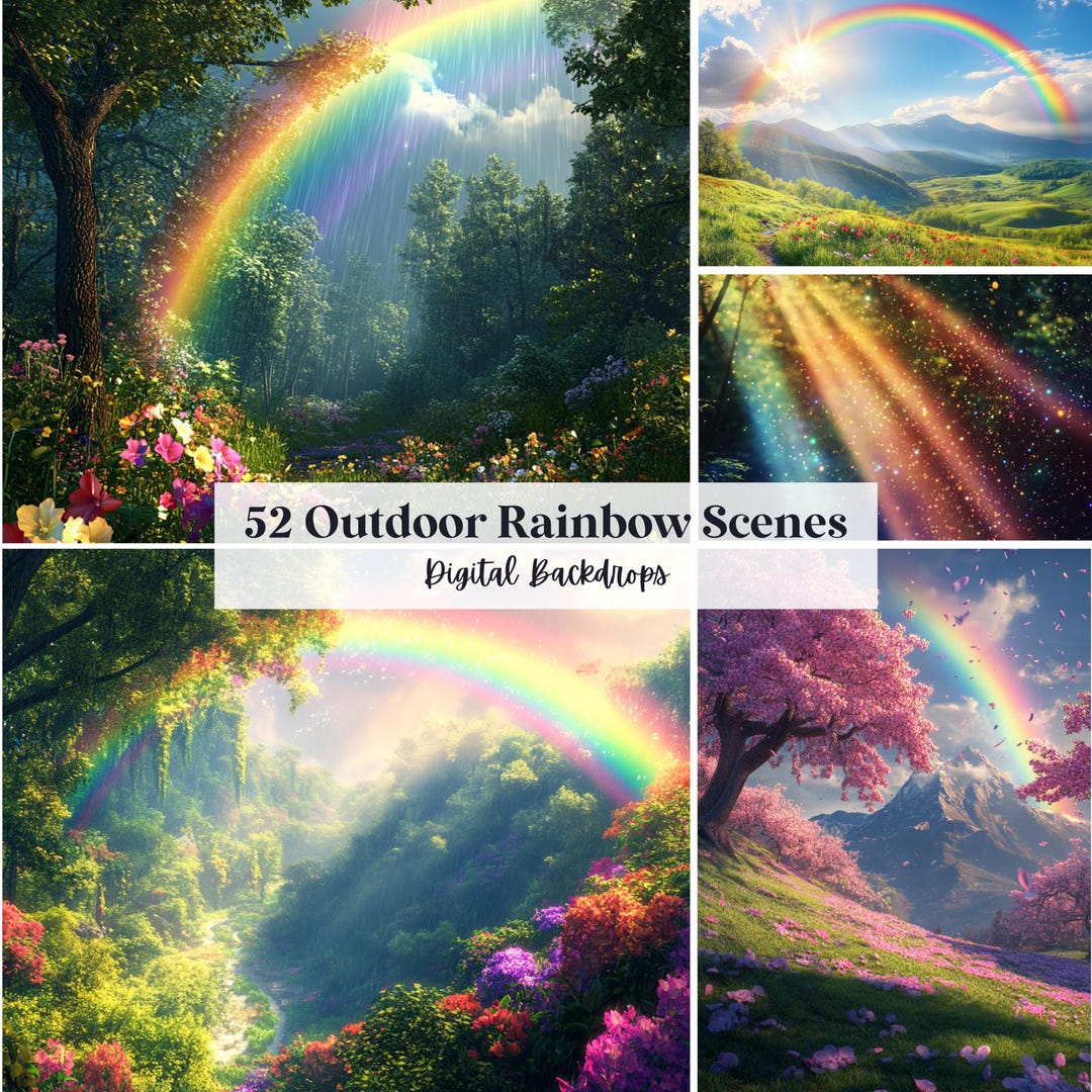 52 Outdoor Rainbow Scenes Backdrops, Perfect for Wedding, Birthday ...