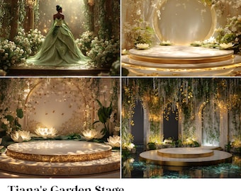 15 fondali da giardino di Tiana, perfetti per principesse, compleanni, giorni speciali, maternità, sfondo, sovrapposizione (formato JPG, PNG)