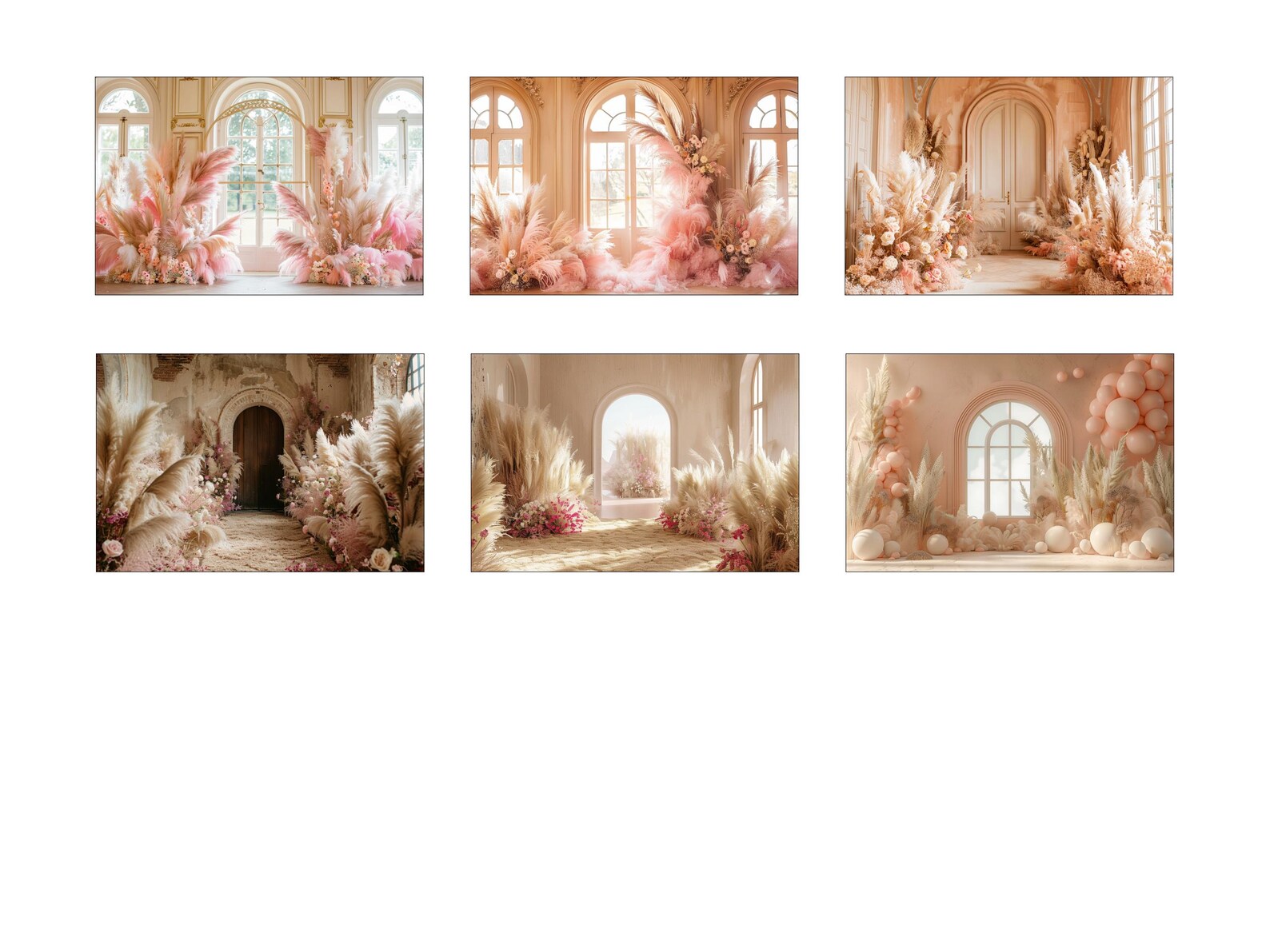 60 Pink Boho Floral Digital Backdrops, Perfect for Wedding, Maternity ...
