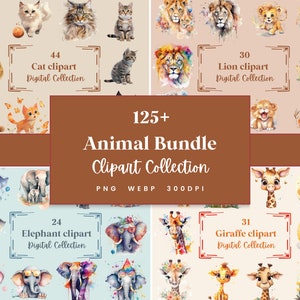 125+ Bundle Animal Illustrations, Perfect for Scrapbook, Journal, Planner, Crafts, Instant Download (PNG, WEBP), With Commercial Use