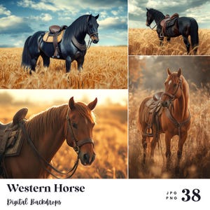 38 Western Horse Digital Backdrops, Perfect for Wedding, Birthday, Special Day, Maternity, Background, Overlay, (JPG, PNG Format)