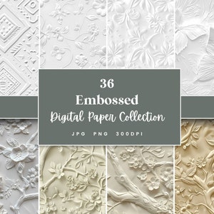 36 Geprägtes, Nahtloses Digitales Papier, Perfekt für Texturen Hintergründe & Muster, Sofort Download (JPG, PNG), Mit kommerzieller Nutzung