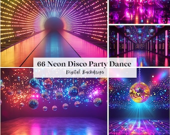66 sfondi digitali neon per feste in discoteca, perfetti per matrimoni, compleanni, occasioni speciali, maternità, sfondi e sovrapposizioni (formato JPG, PNG).