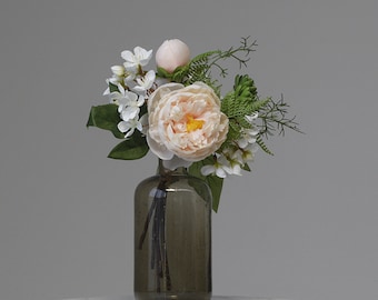 Artificial  Peony Bouquet - Minimalist Fake Flowers for Event, Wedding, Birthday, Home Decoration, DIY - Infinite Flora Autumn Fall