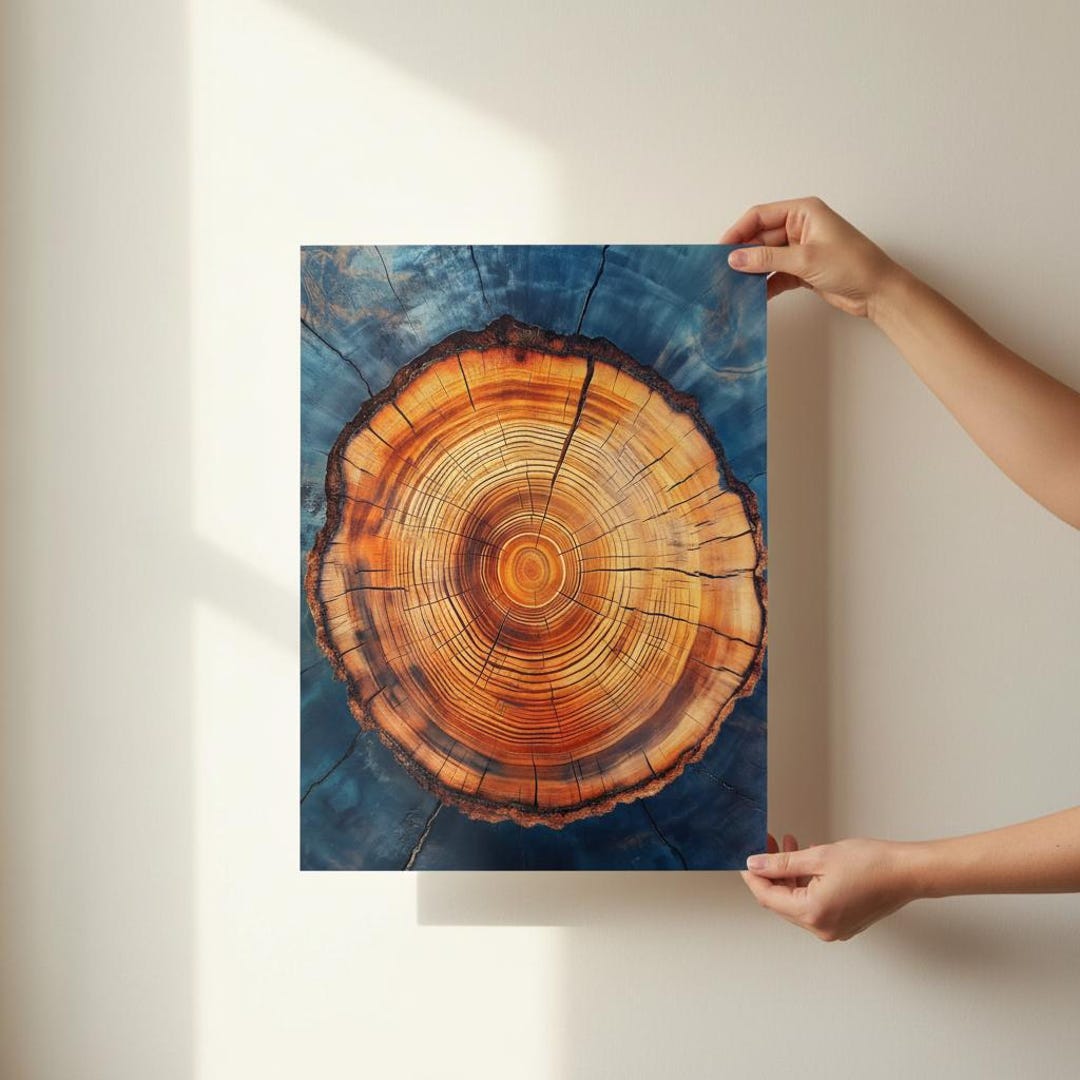 Art Using Tree Rings Tree Dendrochronology Ring Wall Art, Wood Slice Print, Nature Science ...