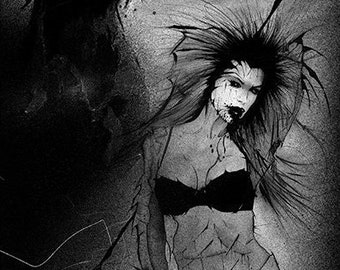 Lions Of Dromeda - Sensual art print, fantastic art, gothic art, intriguing art print, vampire, sexy art, romantic art, mysterious art