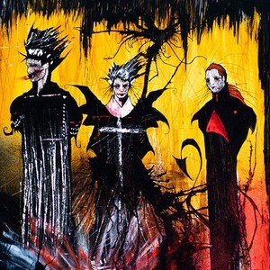 Monster und Heilige - Faszinierender Kunstdruck, Gothic Kunstdruck, mystische Kunst, Zauberer Art, Hexer Print, mystische Kunst, Hexenmeister Print