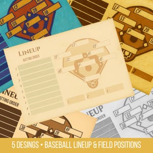 Baseball and Softball Lineup,Field Position Card,Baseball Coach Team,Baseball Lineup Printable,Team Organizer,Editable Field Positions Chart