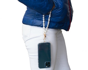 Elevate Your Phone Style with Fiona Lucia's Faux Pearl Strap, Chain, Lanyard, Charm, Wristlet -Beautiful and Keeps your Phone Close and Safe