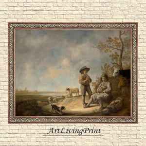 Aelbert Cuyp Piping Shepherd Digital Download | Old Master Art Print | High-Resolution Vintage Painting