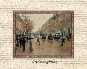 Jean Beraud - Le boulevard Saint-Denis à Paris (1899) Reproduction