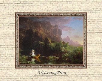 Thomas Cole - Voyage of Life: Childhood - Vintage Oil Painting (Digital Download)