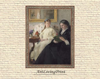 Berthe Morisot - The Mother and Sister - Vintage Art Print (Digital Download)