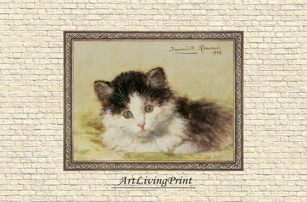 Henriette Ronner-knip Kitten Painting: Antique Cat Art (digital ...